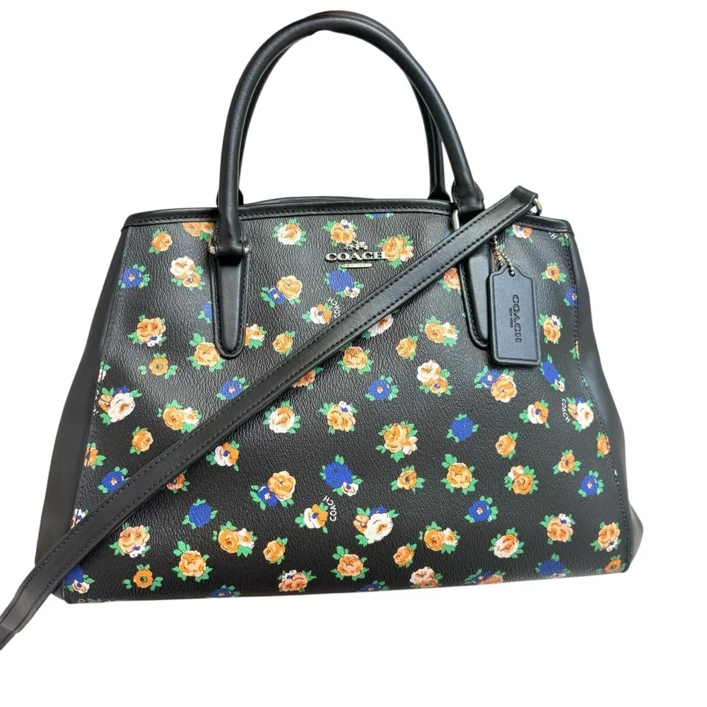 COACH F 57629 FLORAL MULTI CILOR TOTE HANDBAG SHOULDER bag